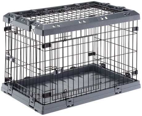 Cage pour chien Ferplast supérieure grise - banc - 77x51x55 cm