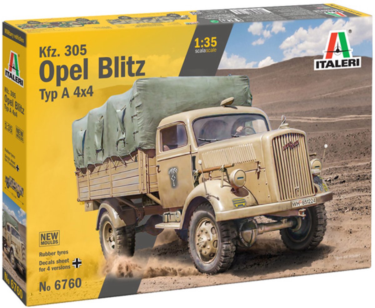 Modèle réduit de voiture Italeri - 6760 kfz. 305 opel blitz typ a 4x4 seconde guerre mondiale - véhicule militaire allemand en plastique - 1:35 - modélisme