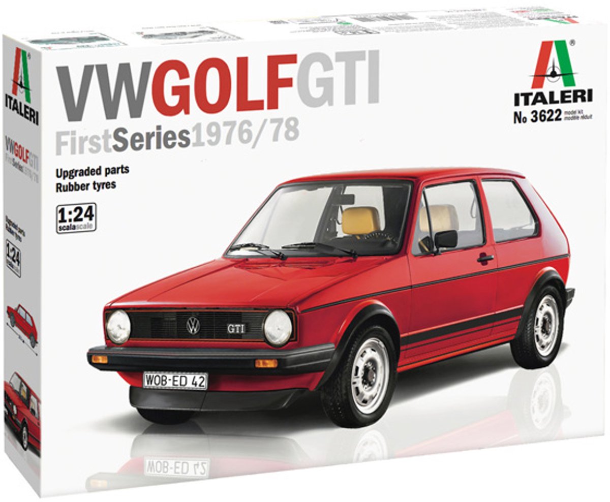 Italeri modelbouwpakket auto - 3622 volkswagen golf gti first series 1976 78 car plastic - 1:24 - modelbouw