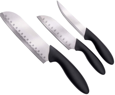 Alpina keukenmessen set 3-delig – koksmes, santokumes universeel mes – rvs messen – ergonomisch handvat