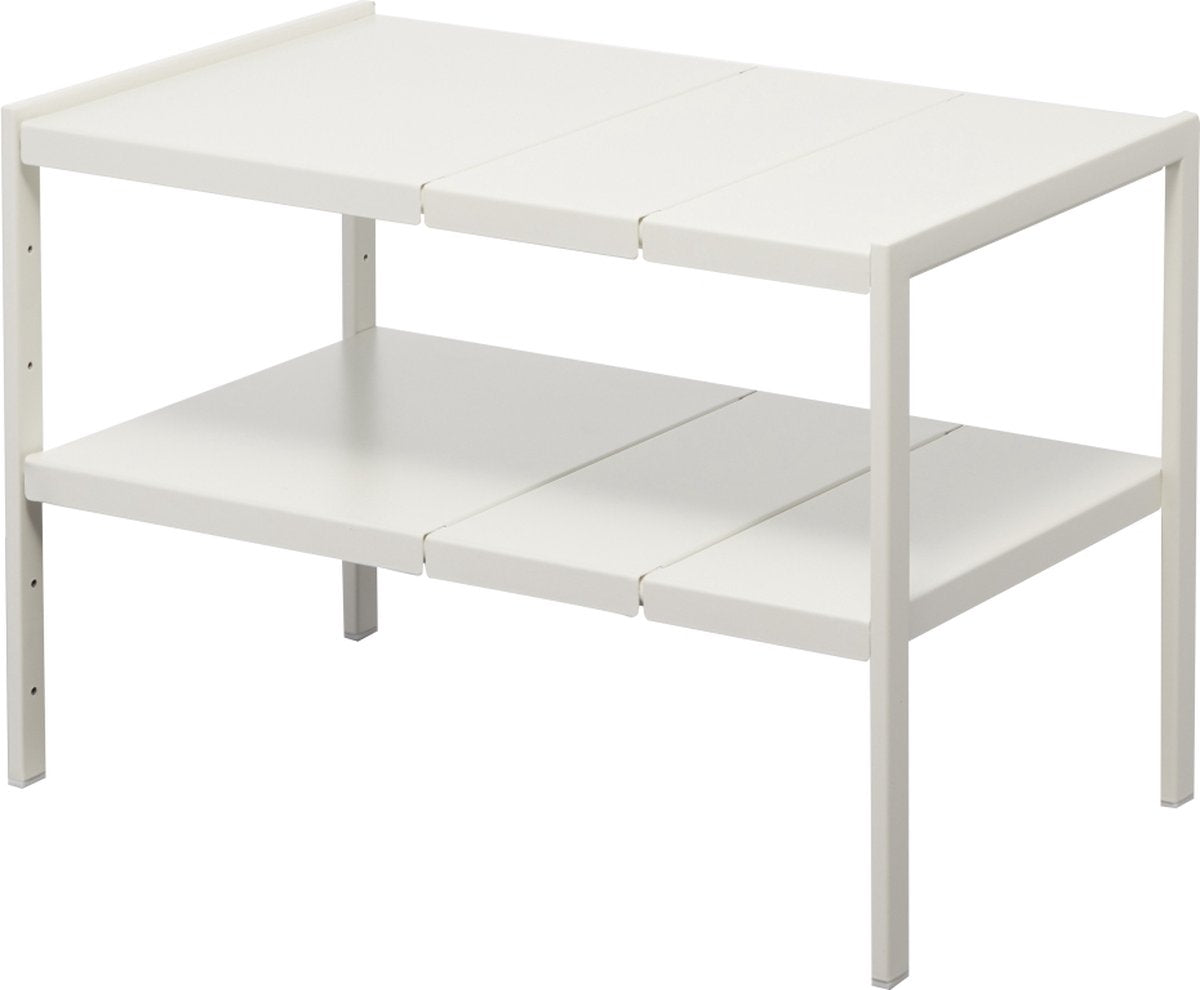 Organisateur d'armoires de cuisine Yamazaki extensible - 2 niveaux - tour - blanc