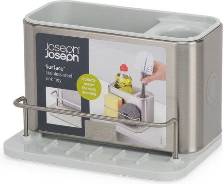 Joseph joseph - organisateur d'évier en surface - plastique - acier inoxydable et beige