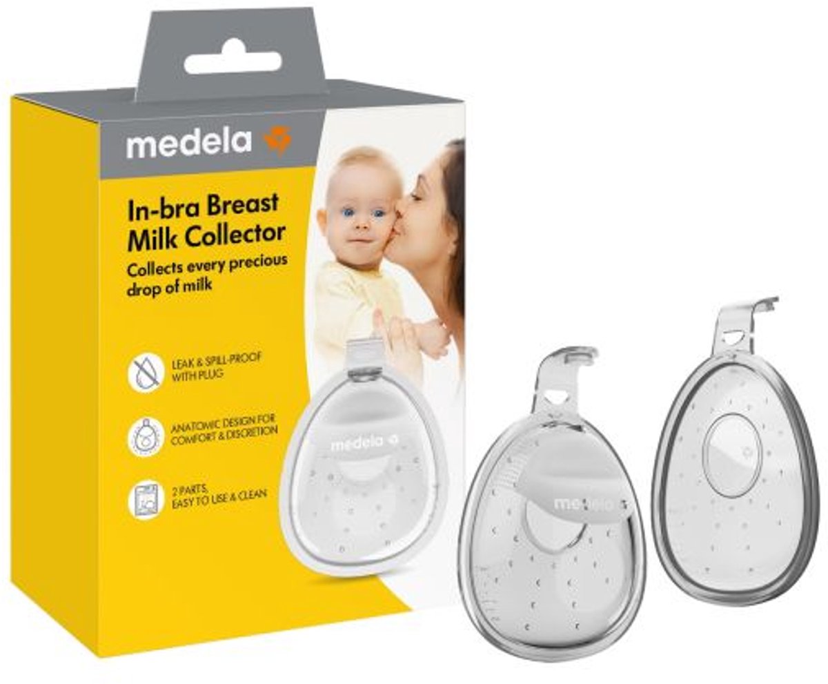 Medela collecteur de lait maternel en soutien-gorge - recueille le lait maternel - discret dans le soutien-gorge - forme anatomique - silicone souple