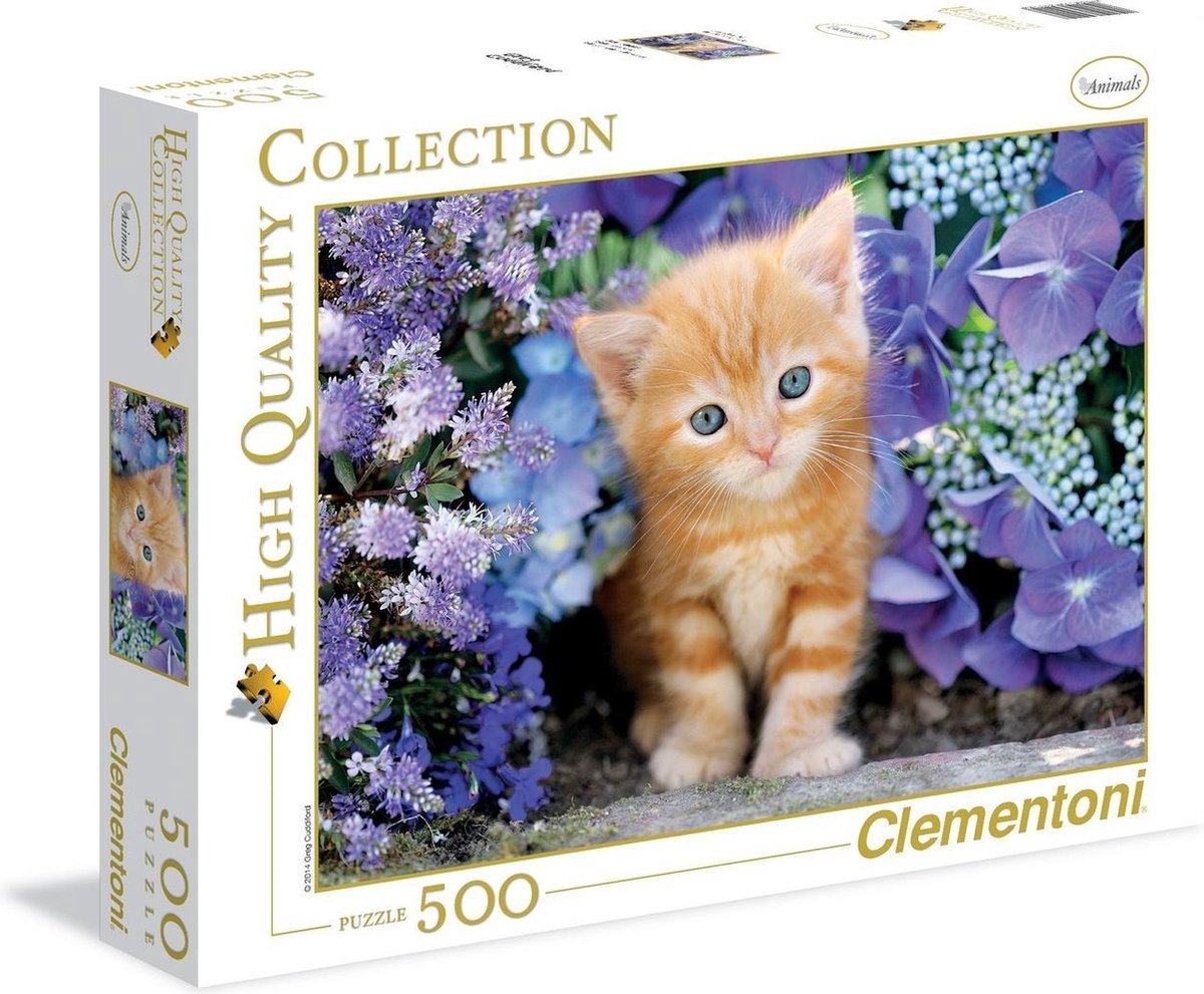 Clementoni Puzzle Cat avec des fleurs, 500e.