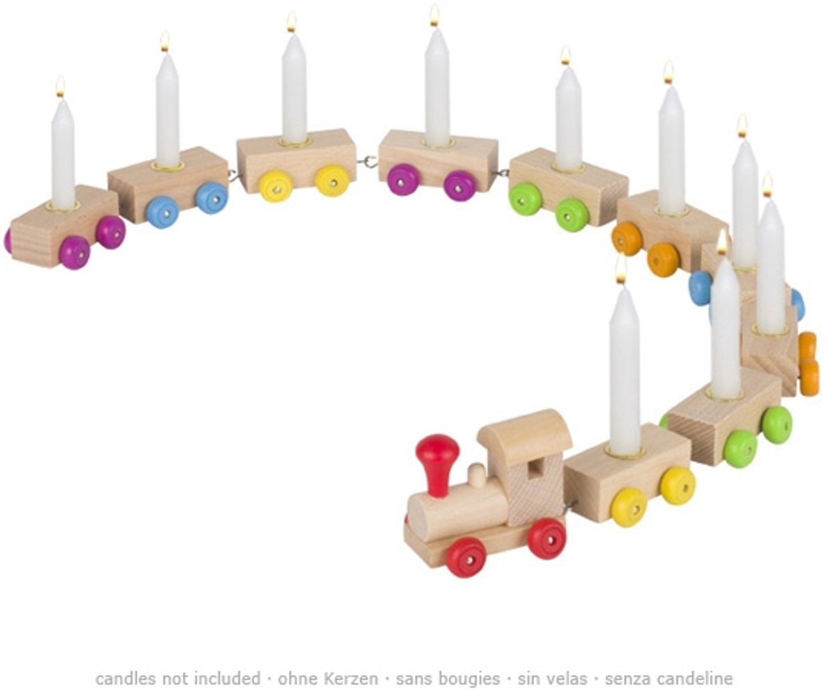 Train d'anniversaire en bois Goki, 75 cm