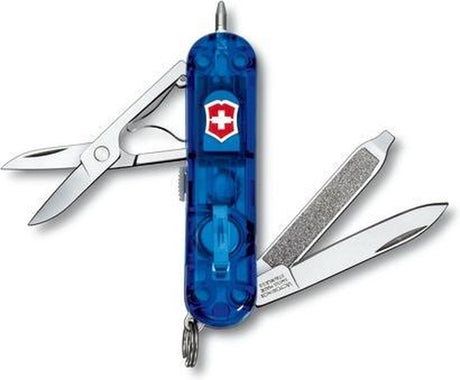 Couteau de poche Victorinox signature lite bleu transparent 7 fonctions