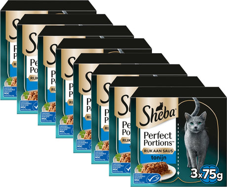 Nourriture pour chat Sheba - portions parfaites - nourriture humide - thon en sauce - 24 x 75gr