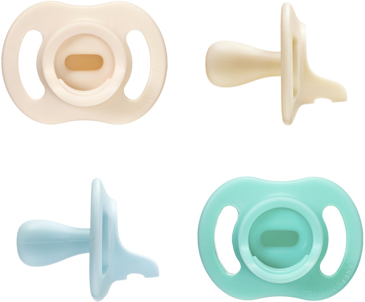 Tommee tippee sucette ultra-légère stayput - 0-6 mois - lot de 4 - sucette monobloc en silicone - multicolore