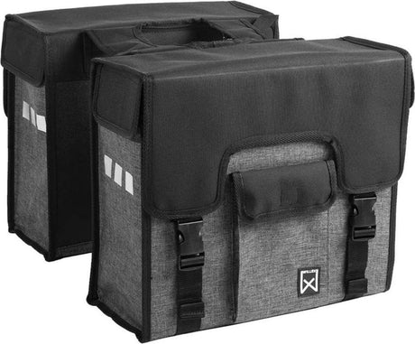 Willex shopper - sacoche de vélo double - 38 litres - noir anthracite - montage universel - le classique