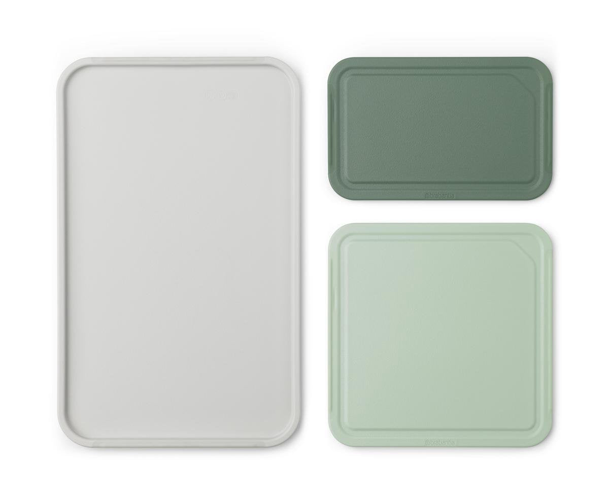 Brabantia savoureux+ planches à découper en plastique - ensemble de planches à découper 3 pièces - plastique - passe au lave-vaisselle - couleurs mélangées