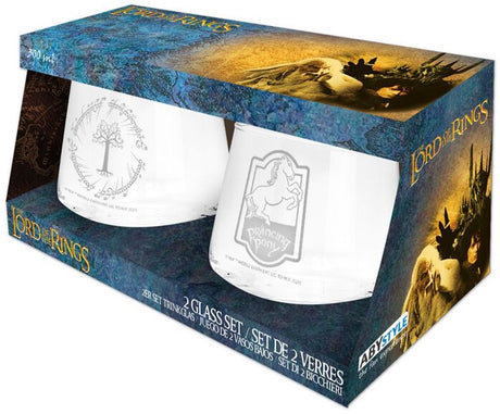 Le Seigneur des Anneaux lot de 2 verres - ensemble de lunettes unisexe poney cabré et gondor - transparent - standard