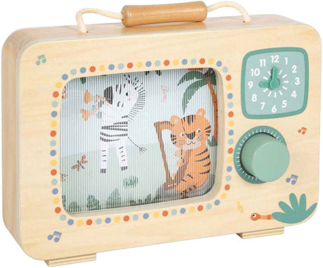 Small foot - boîte à musique télévision en bois safari fsc