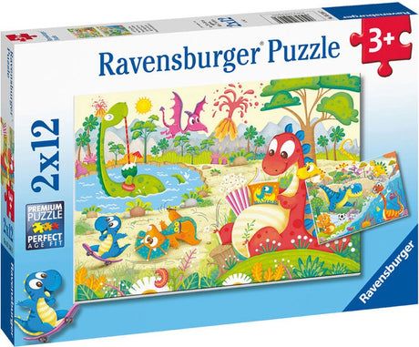 Ravensburger puzzle dinosaures préférés - deux puzzles - 12 pièces - puzzle pour enfants