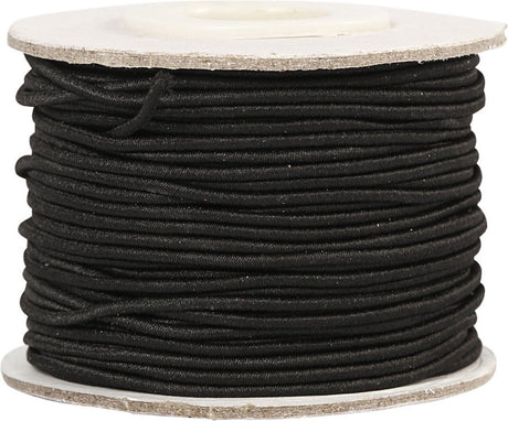 Épaisseur élastique 1 mm noir, 25m