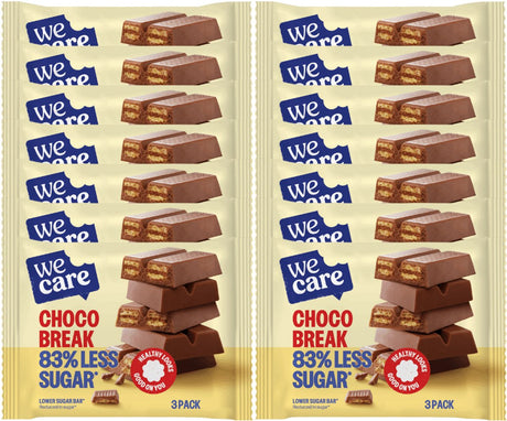 Wecare lower sugar - bar - chocolade break - 14 x 64,5 gr