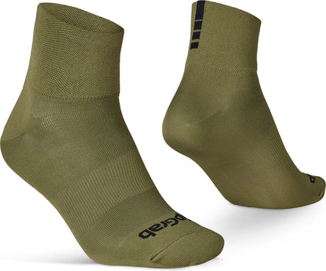 Gripgrab - chaussettes de cyclisme d'été légères SL courtes et performantes 1 paire de chaussettes de cyclisme coolmax coupe basse - vert olive - unisexe - taille xs (35-38)