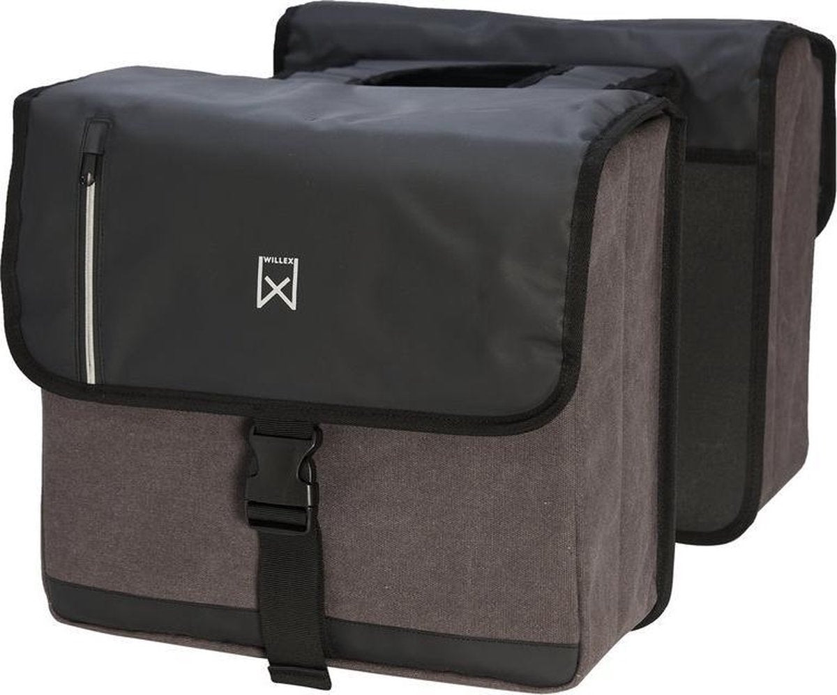 Willex - sac bisonyl double toile - 46 litres - fixation universelle - gris noir