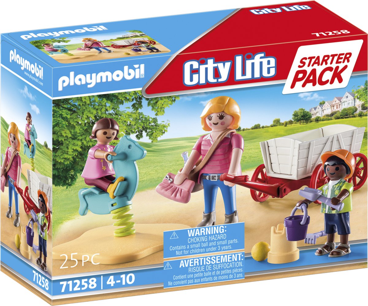 Playmobil starter pack éducateur avec charrette à bras - 71258