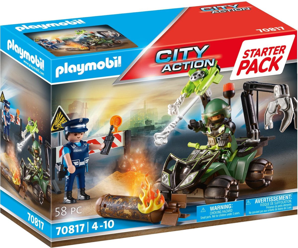 Playmobil starter pack city action police : entraînement au danger - 70817