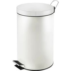 V-part - pedaalemmer 12 liter - steel - wit - prullenbak