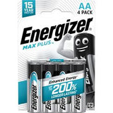 Energizer max plus piles alcalines AA 4 pièces.