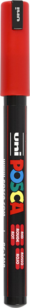 Marqueur Uni-posca posca, taille pc-1mr, largeur de trait 0,7 mm, extra-fin, rouge, 1 pièce