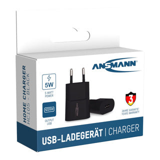 Ansmann bloc chargeur de téléphone USB-A noir | 4 pièces