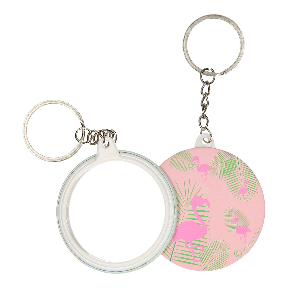 LG imports key ring flamingo with mirror