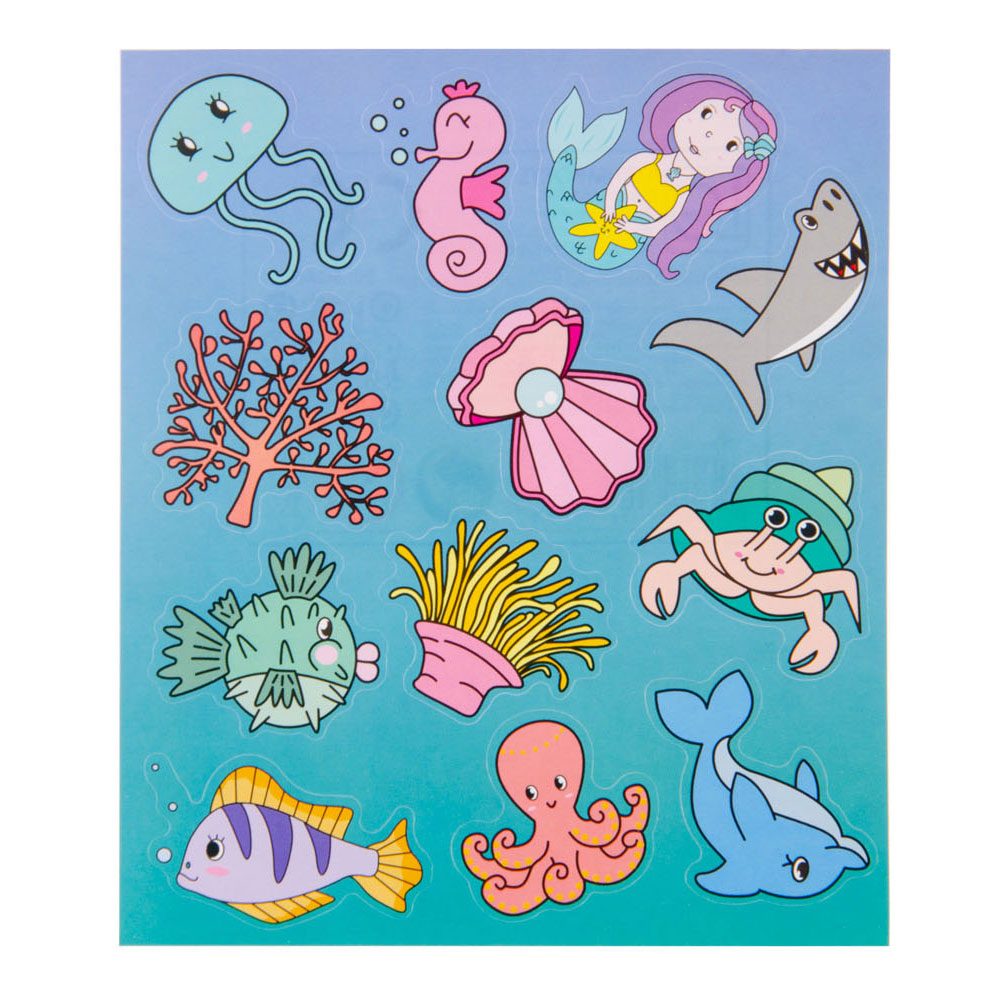 Feuille d'autocollants Duckiez d'animaux marins