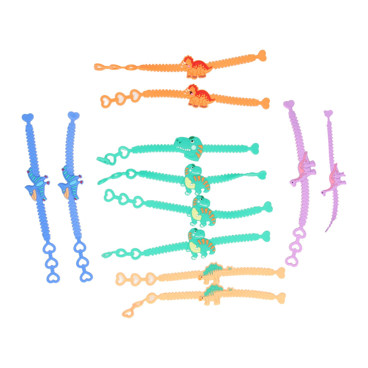 Bracelet Duckiez couleur dinosaure, lot de 12 pcs.