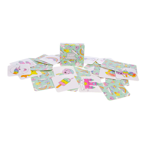 Duckiez mini jeu mémo licorne, 28 cartes