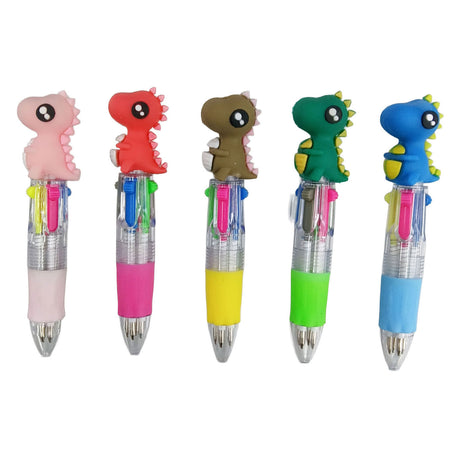Stylo multicolore Duckiez dinosaure - 6 couleurs
