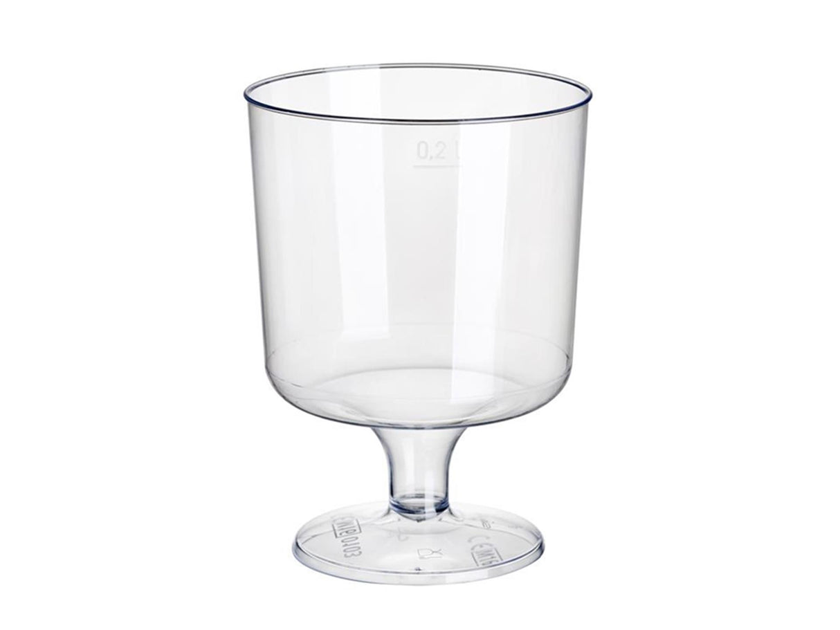 Verres à vin en plastique Papstar avec pied 200ml ø7,2x10cm transparent en PS recyclable