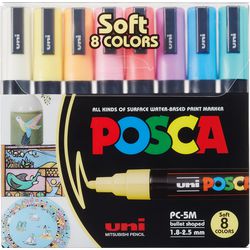 Marqueur de peinture posca pc-5m, assortiment de couleurs, 8 pièces