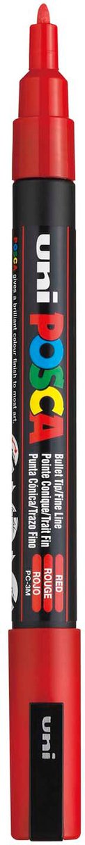 Marqueur Uni-posca posca, taille pc-3m, largeur de trait 0,9-1,3 mm, fin, rouge, 1 pièce