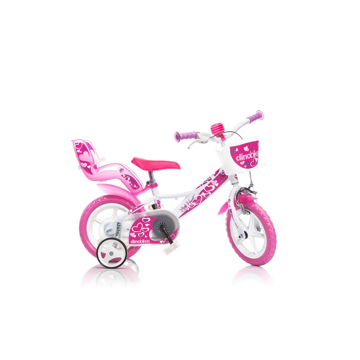 Dino petit coeur 16 pouces 31 cm filles knijprem rose blanc