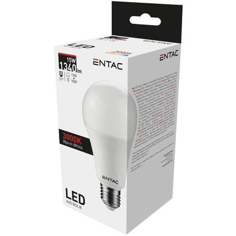 Lampe LED Entac 15w - culot E27, 3000 kelvin blanc chaud, 1340 lumen