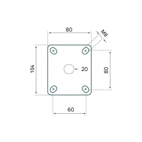 Tarsus Zwenkwiel 125 mm. Weiß