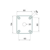 Tarsus Zwenkwiel 125 mm. blanc