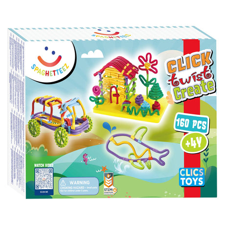 Bâtons de construction flexibles Spaghetteez 3D Art, 160 pcs.