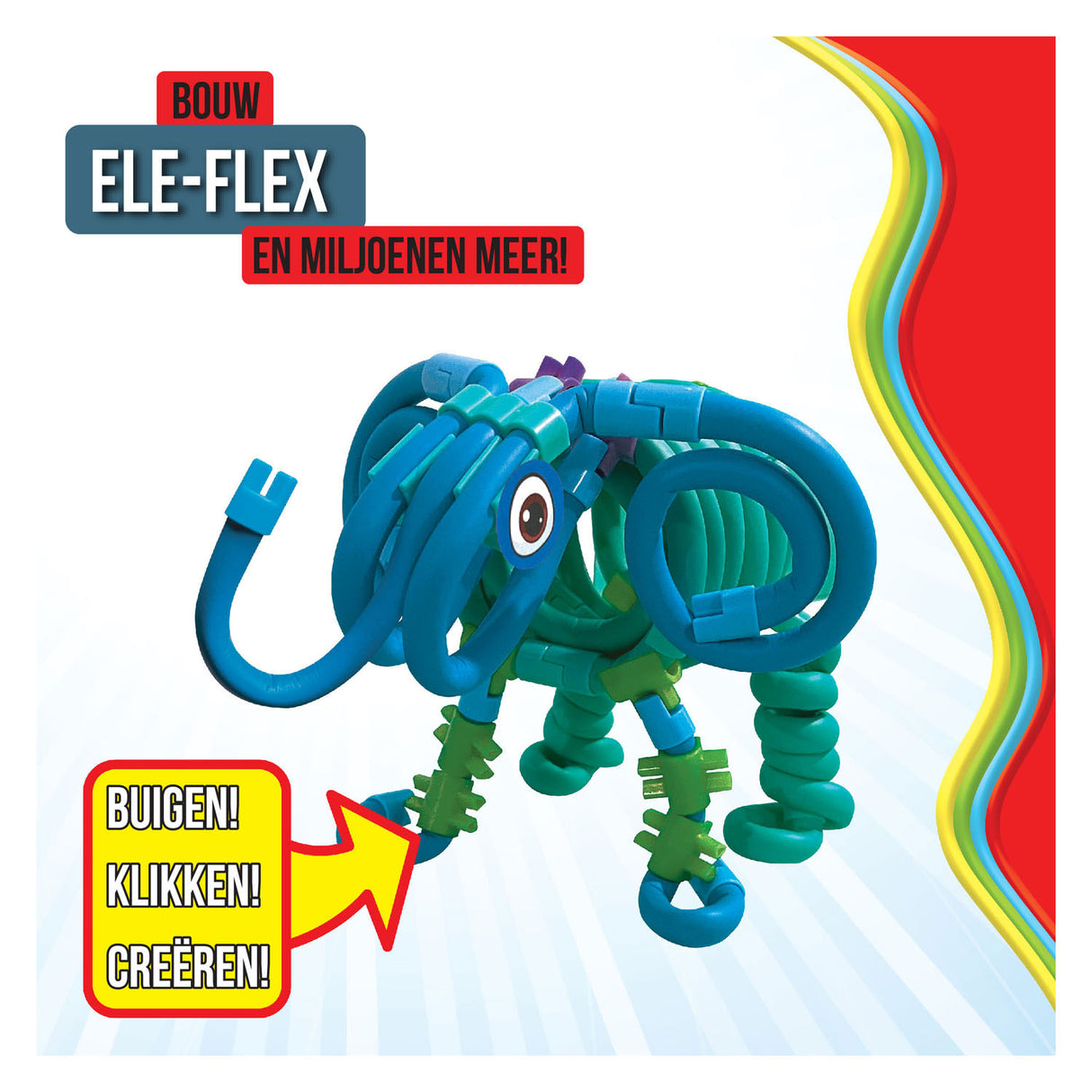 Clics spaghetteez ele-flex elephant flexible building rods, 48dlg.