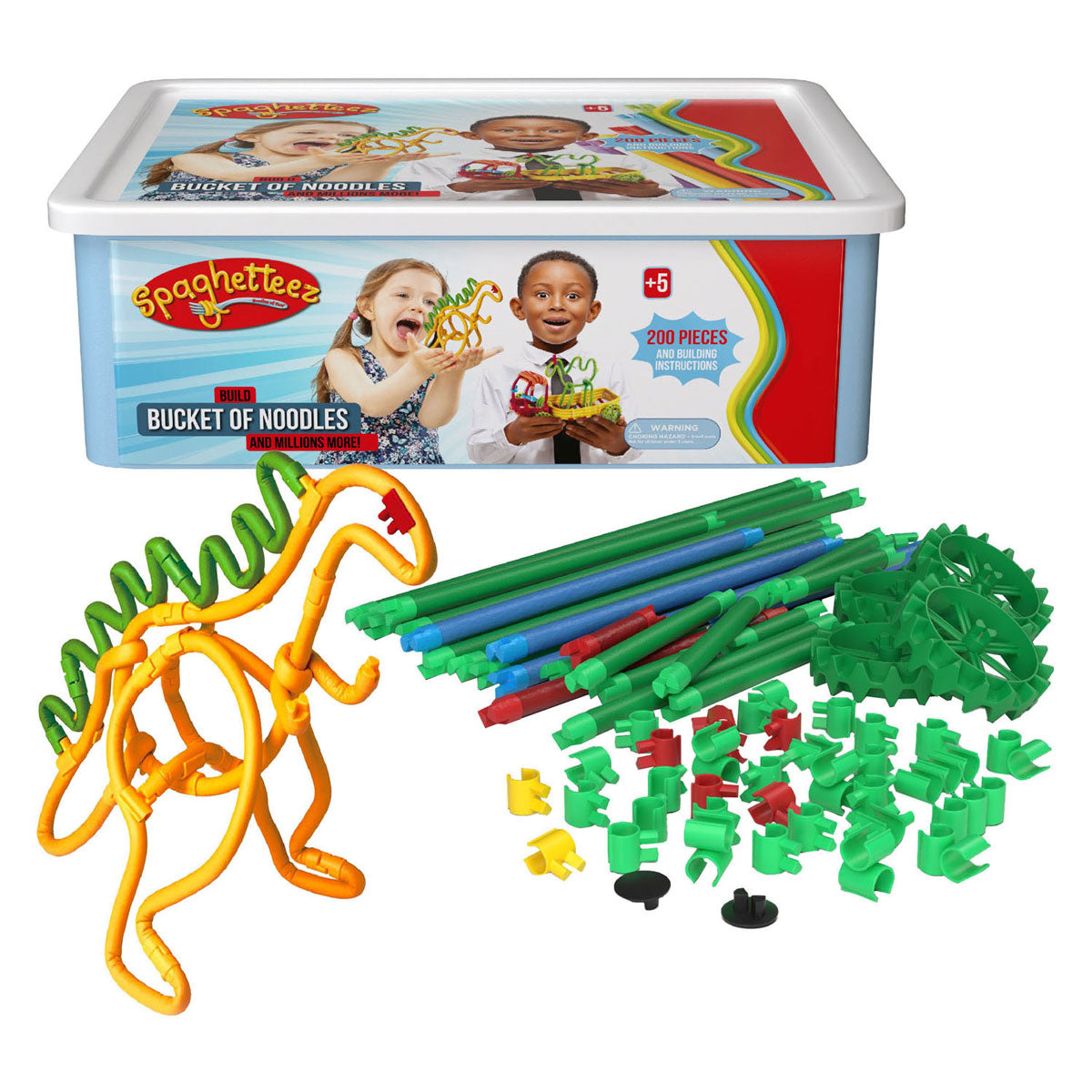 CLICS SPAGHETTEEZ FLEXIBLE BUILDING TIDS Dans Boîte de stockage, 200dlg.