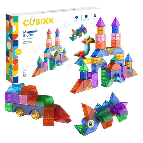 Jouets de construction magnétiques Clics cubixx - 64 pcs.