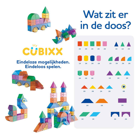 Jouets de construction magnétiques Cubixx - 64 pièces.