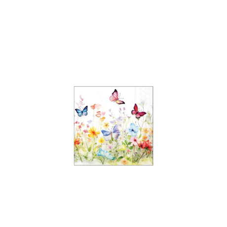 Serviettes Ambiente 25cm papillons dans le champ