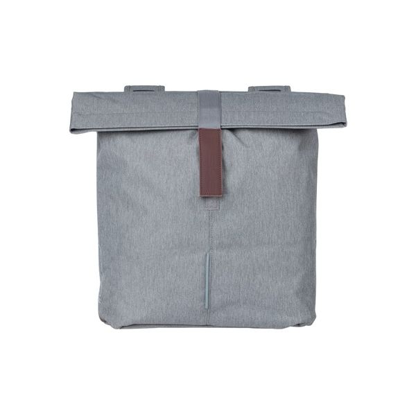 Basil City Double Bicycle Sac gris, hydrofuge, adapté aux vélos électriques, réfléchissant, 28-32L