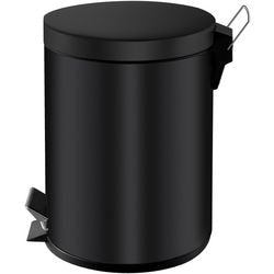 Partie en V - poubelle à pédale 5 litres - poignée - noir - poubelle