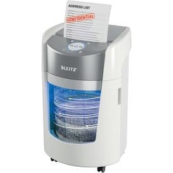 Destructeur de papier Leitz iq optimax small office 350 p5 - micro déchiquetage - jusqu'à 8 feuilles - 22l - blanc