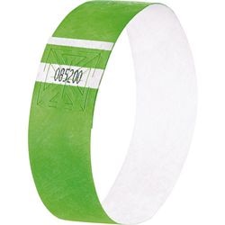 Bracelets événementiels Sigel - super doux - 255x25mm - vert fluo - 120 pièces - eb212