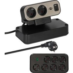 Brennerstuhl brennerstuhl®estilo multiprise duplex avec protection contre les surtensions, 1x USB C, 1x USB A, 9x contacts - 1153580210